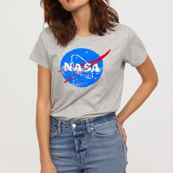 NASA Reverse Sequin Graphic Tee - Picture 1 of 9